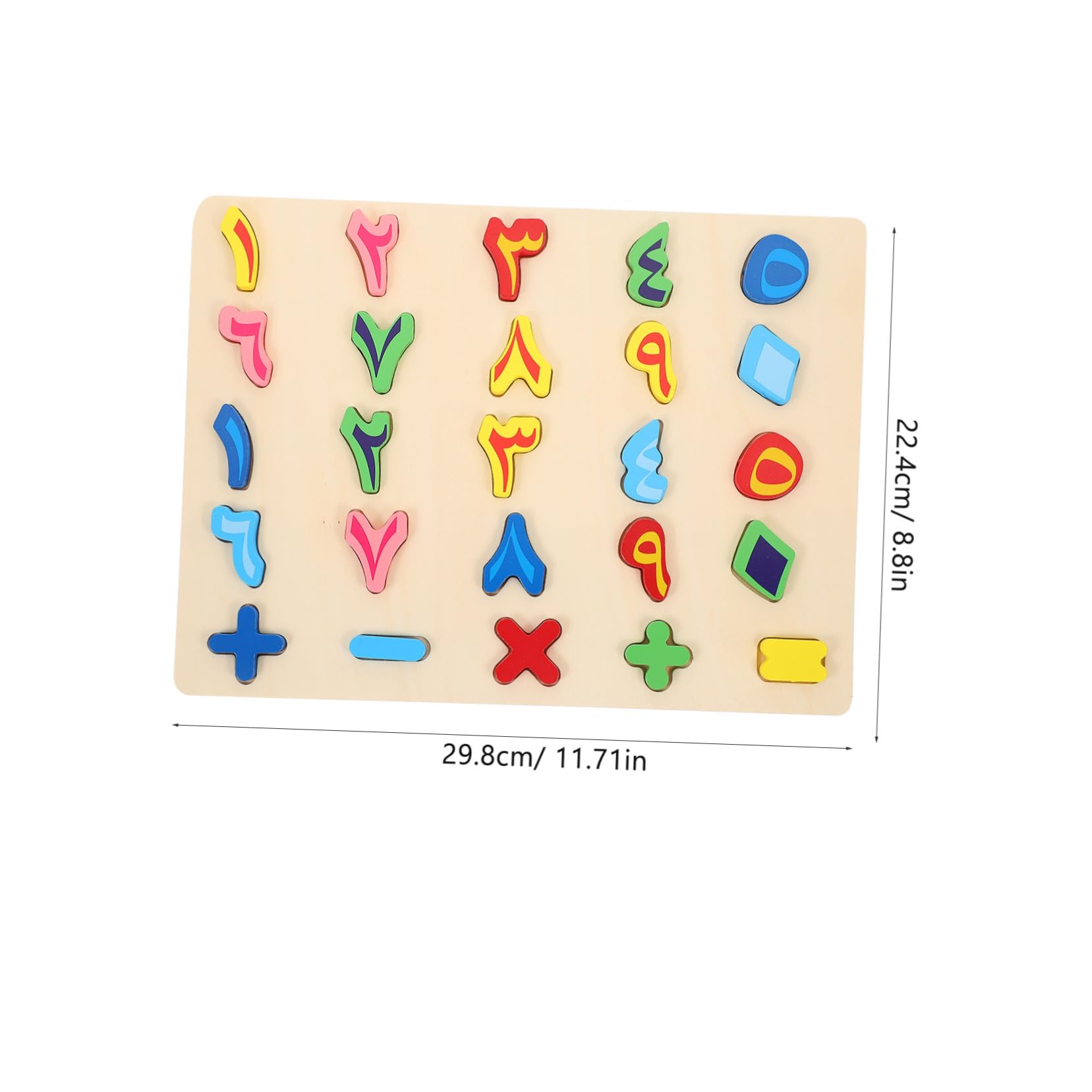 Puzzle en Bois Éducatif Chiffres et Alphabet Arabe Jouet Reconnaissance des Formes Mémoire Préscolaire