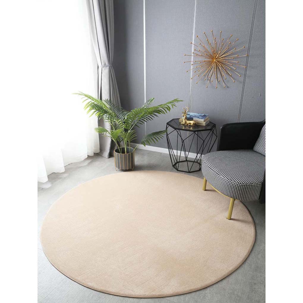 Amazon｜円形 ラグ フランネル 低反発 カーペット 丸 140㎝ ワイン