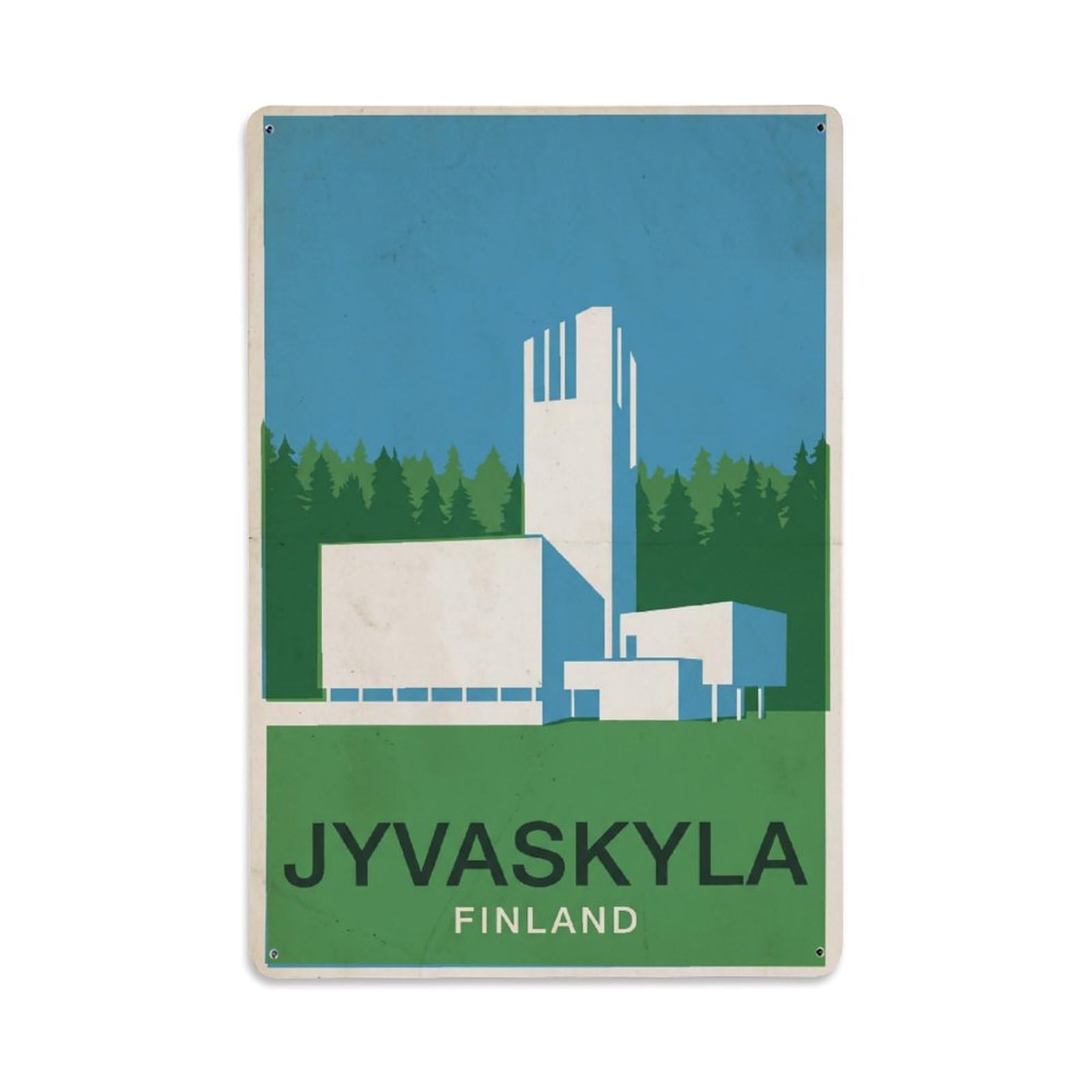 Finland Jyvaskyla Vintage Metal Tin Sign
