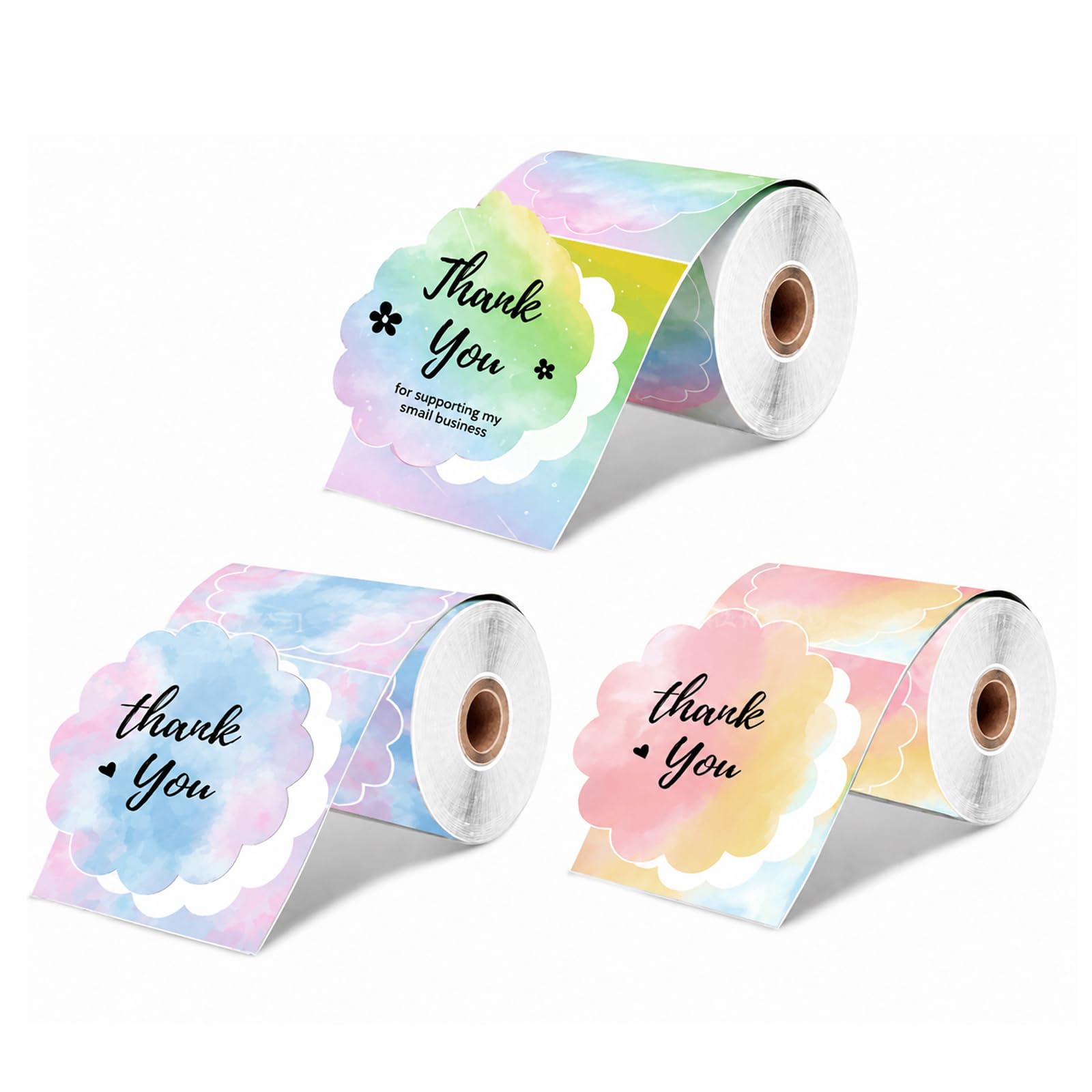 Aiyraa 3 Rolls Thermal Labels 50mm Paper for Phomemo M110/120/150/220/221/250/260 Label Maker, Waterproof Sticker Mini Printer Paper for DIY Barcode, Logo, Journal, Notes, Memo