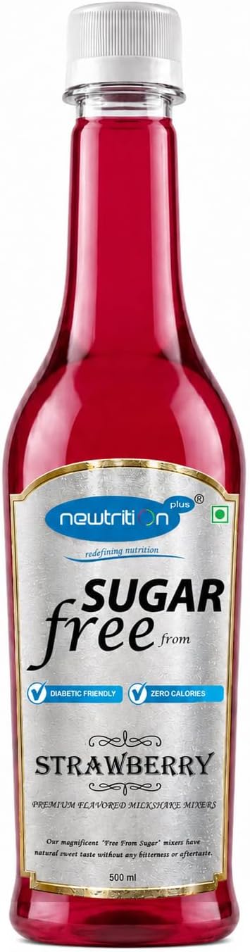 Newtrition Plus Redefining Nutrition Strawberry - Sugar Free Syrups (Zero Calorie, Keto Friendly) 500 ml