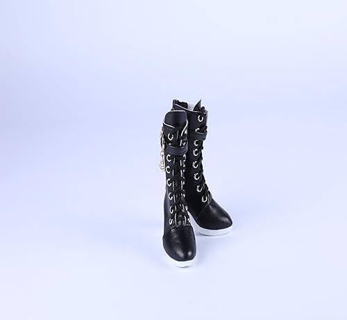 Miniatura 7 de UCanaan Bjd - Zapatos de muñeca, 2.92 a 2.94 pulgadas de longitud, botas de tacón alto negras para muñeca BJD 13 SD AOD DOD BJD MSD Dollfie