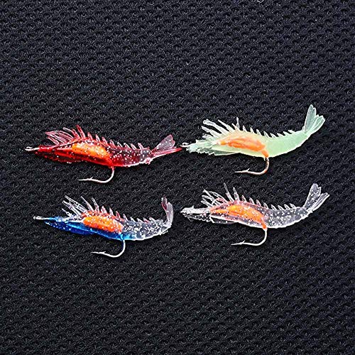 without brand ZZB-Lure, 4pcs Tackle Gambas Gambas Flathead Bream Bacalao Bajo Señuelo Suave Silicona Plástico Gambas Cebo Falso Gambas Señuelos de Pesca