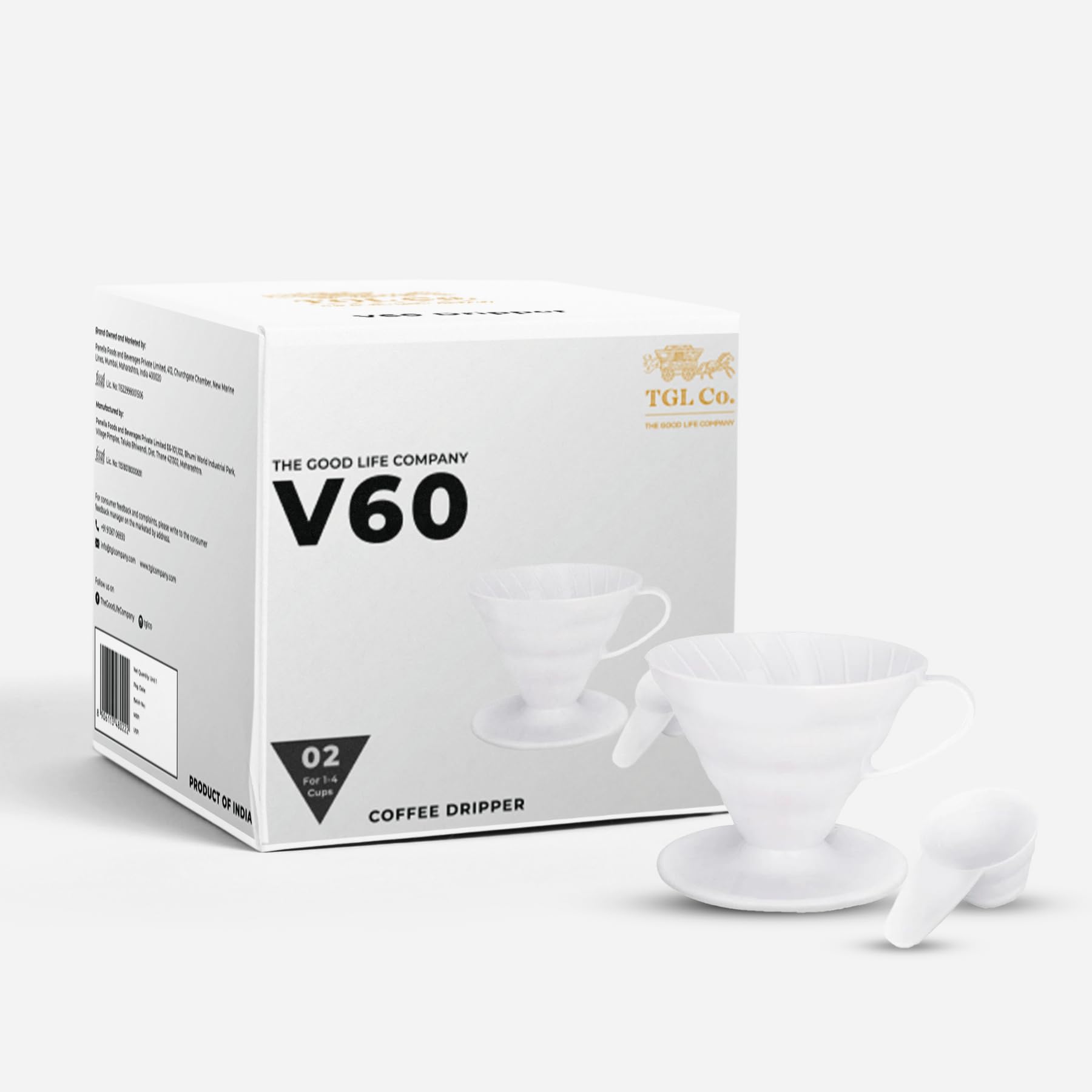 TGL Co. V60 Coffee Dripper 02 (White) – Manual Pour Over Coffee Maker | Reusable Cone Dripper for 1–4 Cups | Durable and Heat-Resistant | Easy to Use & Clean | Ideal for Home, Café & Office Brew-image-32