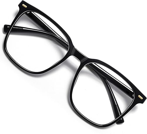 Oversized Square Blue Light Blocking Glasses for Women Men, Anti-Fatigue Computer Monitor Glasses Reduce Eye Strain