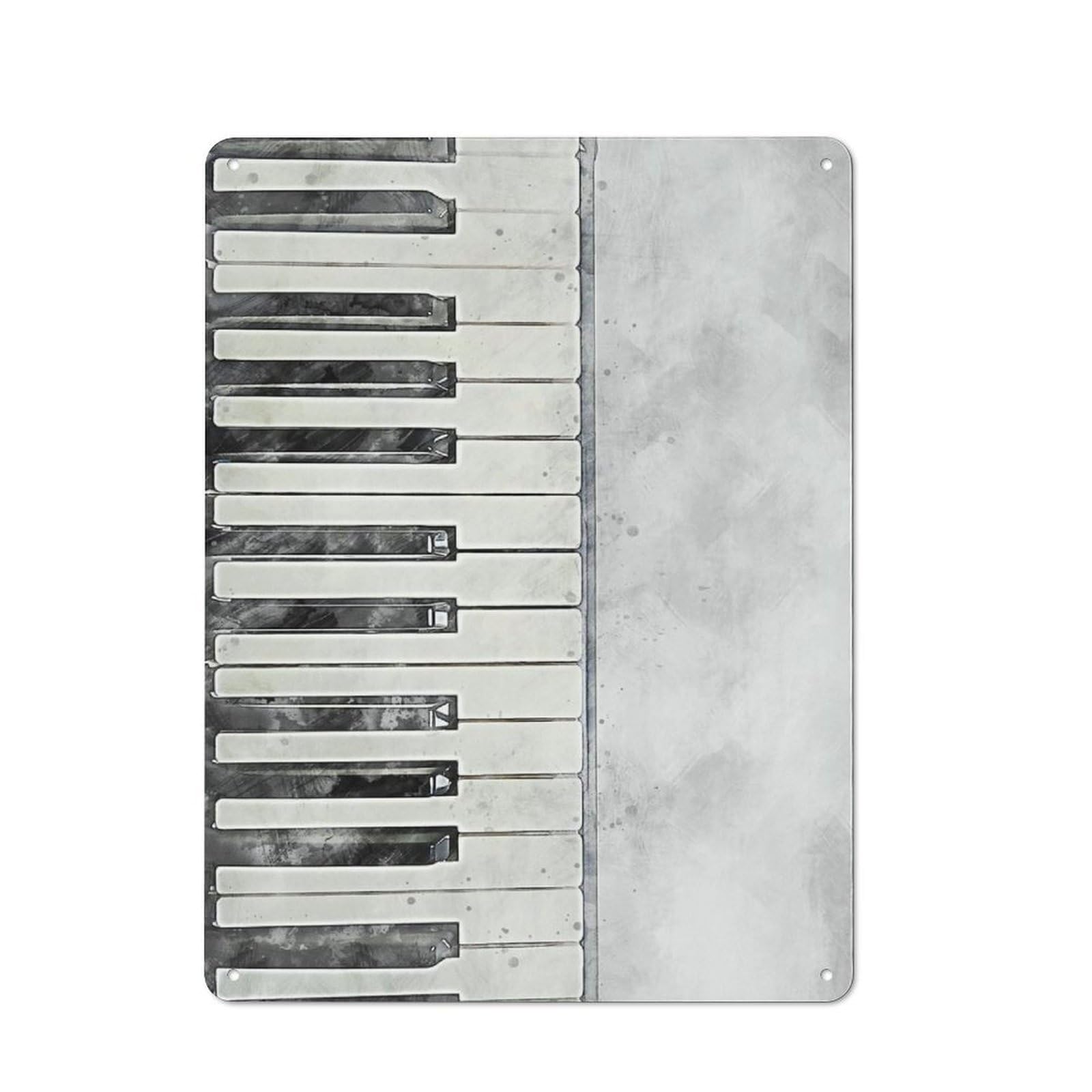 Junmoney Style-13 Metal Wall Sign 40X30cm Featuring Piano For Café Or Restaurant, A New Home Present For Hospitality Interior Collectors