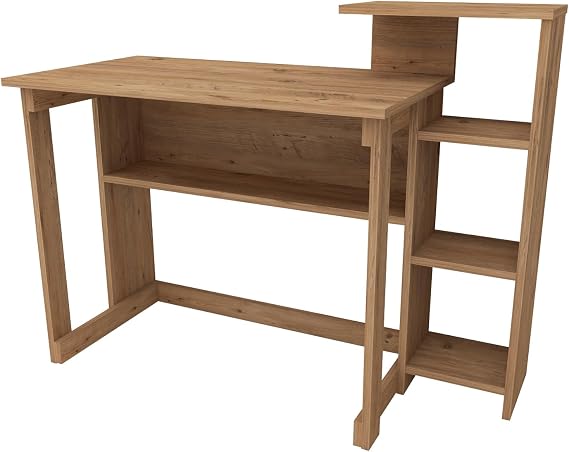 SAYE Study Desk with 5 Shelves and Bookcase (Pine)