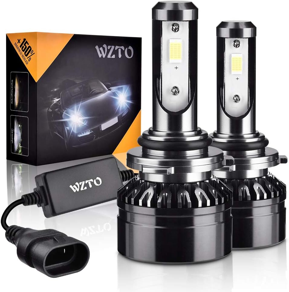 WZTO 9006 HB4 LED Headlight Bulbs Upgraded CSP Chips,10000LM 6000K Conversion Kit, Waterproof and 360 Degree Adjustable Beam Angle Headlight Bulbs, High/Low Beam Fog Light Bulbs(2 PACK)