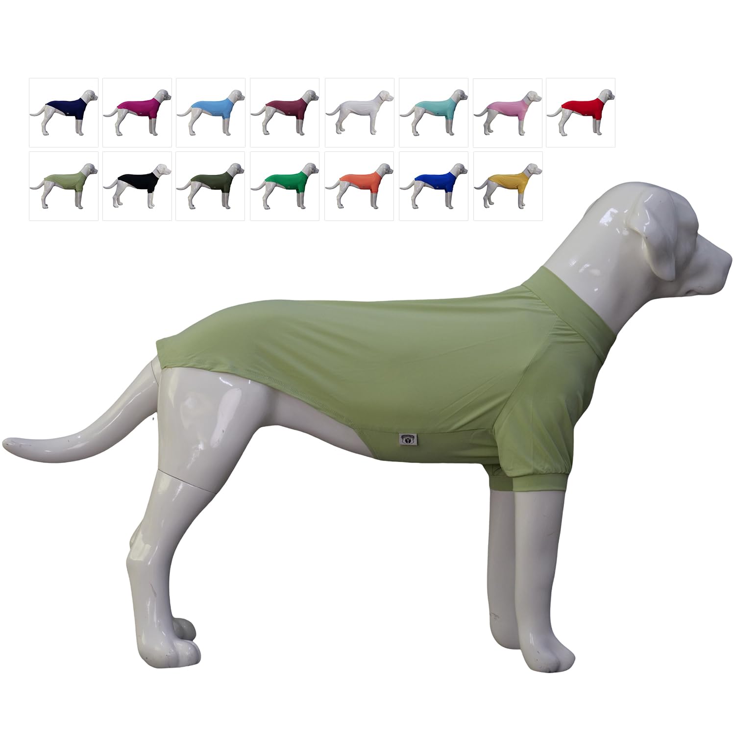 LoveLongLong Spring Summer Cooling Dog T-Shirt with UV Protection and Moisture-Wicking Fabric Blank Color Light Green L
