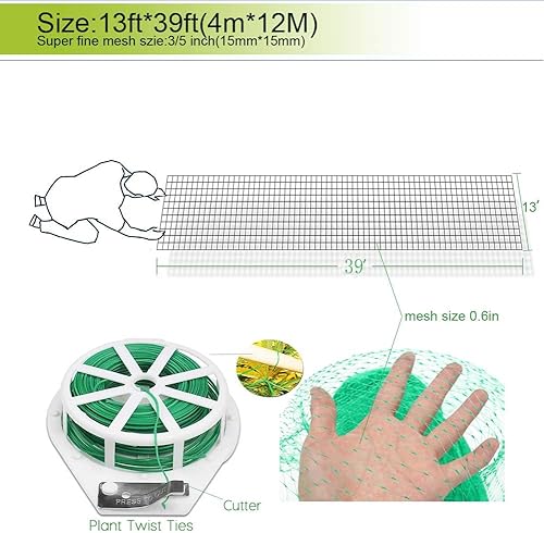 Miniatura 6 de ICANZUO Protección contra pájaros, red de pájaros para jardín, protege flores, plántulas, plantas, árboles frutales, verduras de roedores, pájaros,
