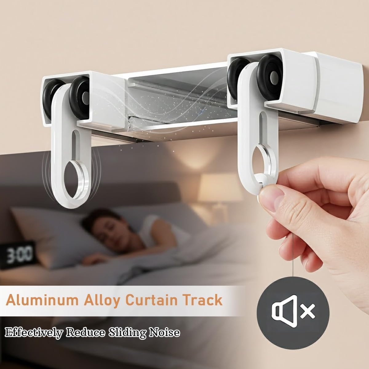 Binario for tende montato a soffitto for a doppia fila Divisorio for for in alluminio Pali for silenziosi for soggiorno camera da letto(Black,1.70m/5.6FT)
