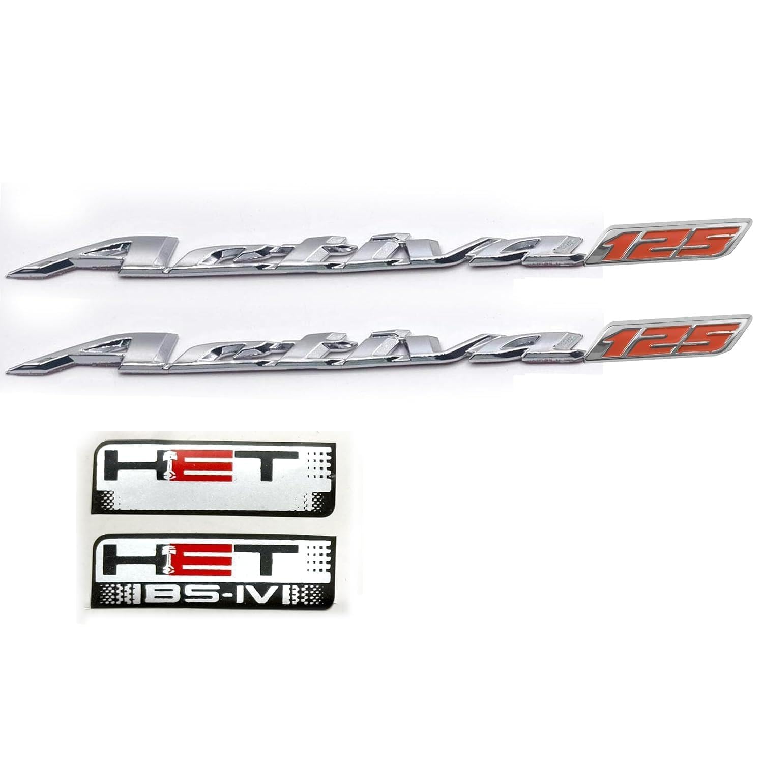 Activa 125 3D Metal Chrome Monogram Sticker Logo for Scooty Petrol Tank, Waterproof, HET IBS-IV Combi Brake Decal Set-image-16