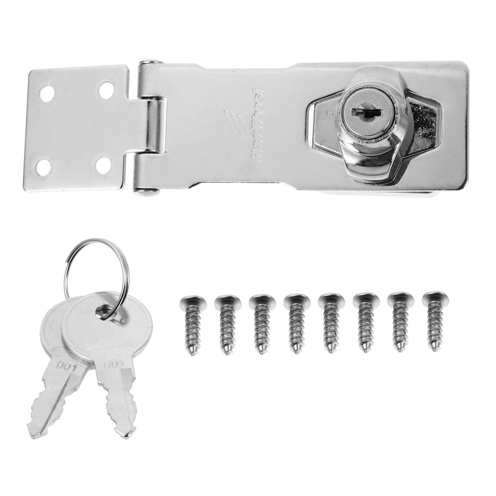 Yardenfun 1 Set Lock Door Hasp Latch Lock Hasp Lock Door Lock Latch Cabinet Safety Locks Cabinet Door Lock Safety Hasp Latch Drawer Locks Padlock Staple for Door Padlocks Silver Zinc Alloy