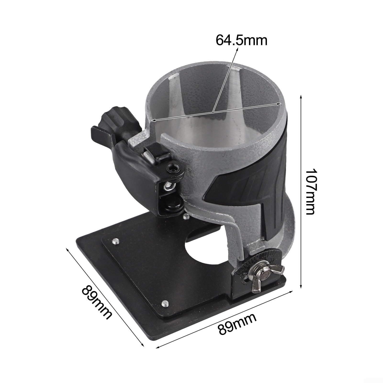 Base inclinable ajustable para fresadora de madera, adecuada para enrutadores manuales eléctricos e inalámbricos, base de fresadora de aluminio