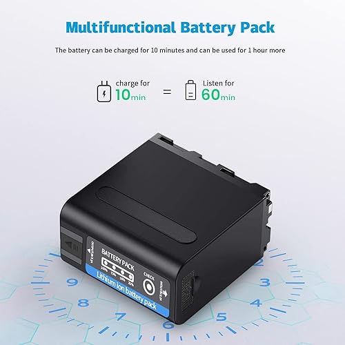 Miniatura 2 de Binval Batería para Sony NP-F970, NP-F975, NP-F960, NP-F950, NP-F930, NP-F550, Paquete de baterías multifunción con salida USB para teléfonos