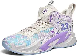 Novetra Tênis de basquete masculino de cano alto para esportes ao ar livre, corrida e tênis(Purple,40 BR)