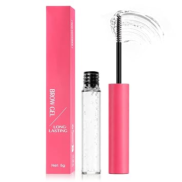 Eyebrow Gel Clear, Long-Lasting Waterproof Eye Brow Gel with Precision Brush, Lightweight Conditioning Eyebrow Gel Non-sticky Brow Glue for Eyebrow Makeup, Vegan, Cruelty-Free, 0.17 Fl Oz