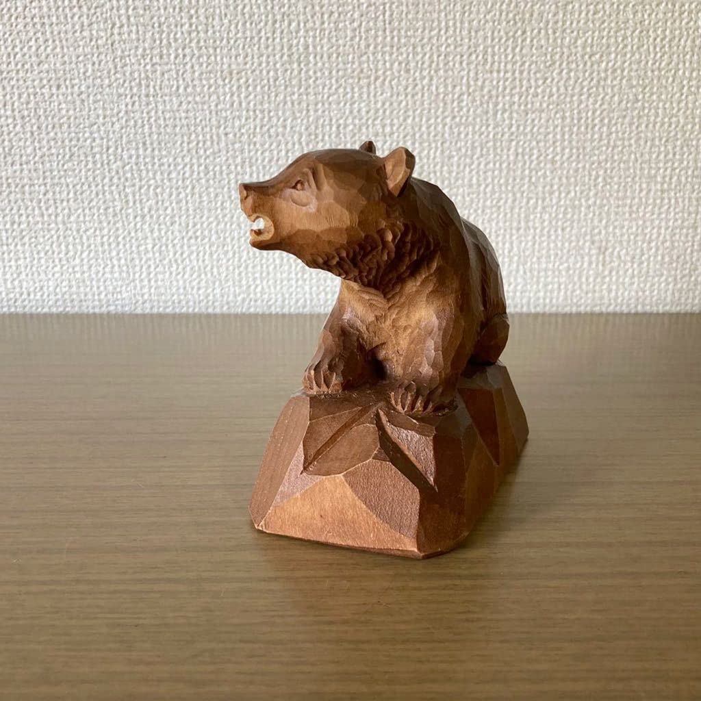 木彫り熊　　堀井清美作　彫刻　工芸品　　美術品　民芸品　北海道　小熊　置物 Amazon.co.jp: 堀井清美 作 木彫り 熊 高さ105cm 子熊 小ぶり