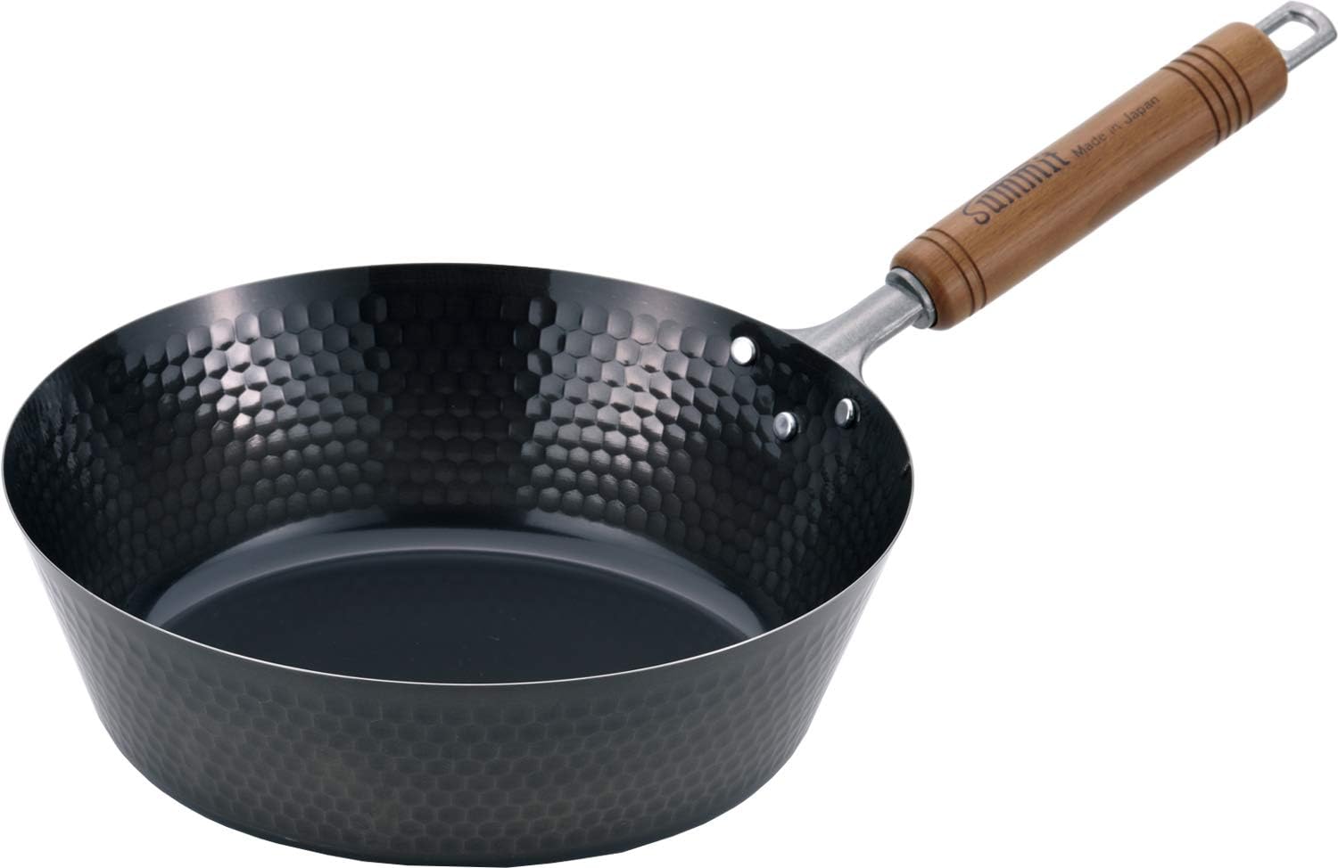 Summit Industry Iron Pot Stream, Deep Hammered Frying Pan, 10.2 inches (26 cm)