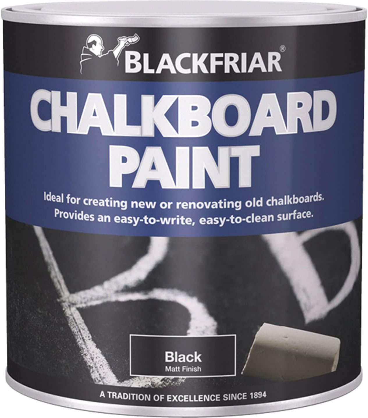 econcreto One Coat Blackboard Paint Black + Chalk (1000ml) Water