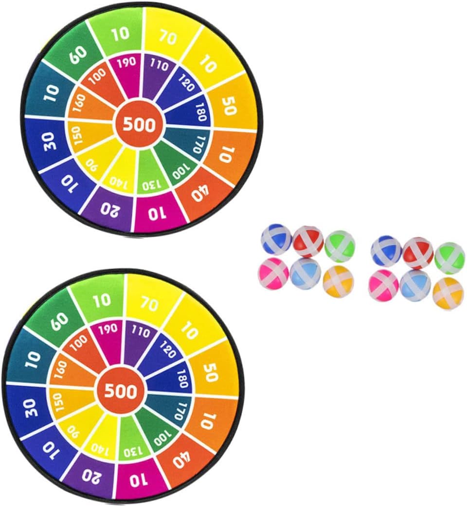 2 Sets Sticky Ball Dart Boards with Adhesive Balls Indoor Throw for Family Interactive Sports Game Accessory for Eye Exercise and Holiday
