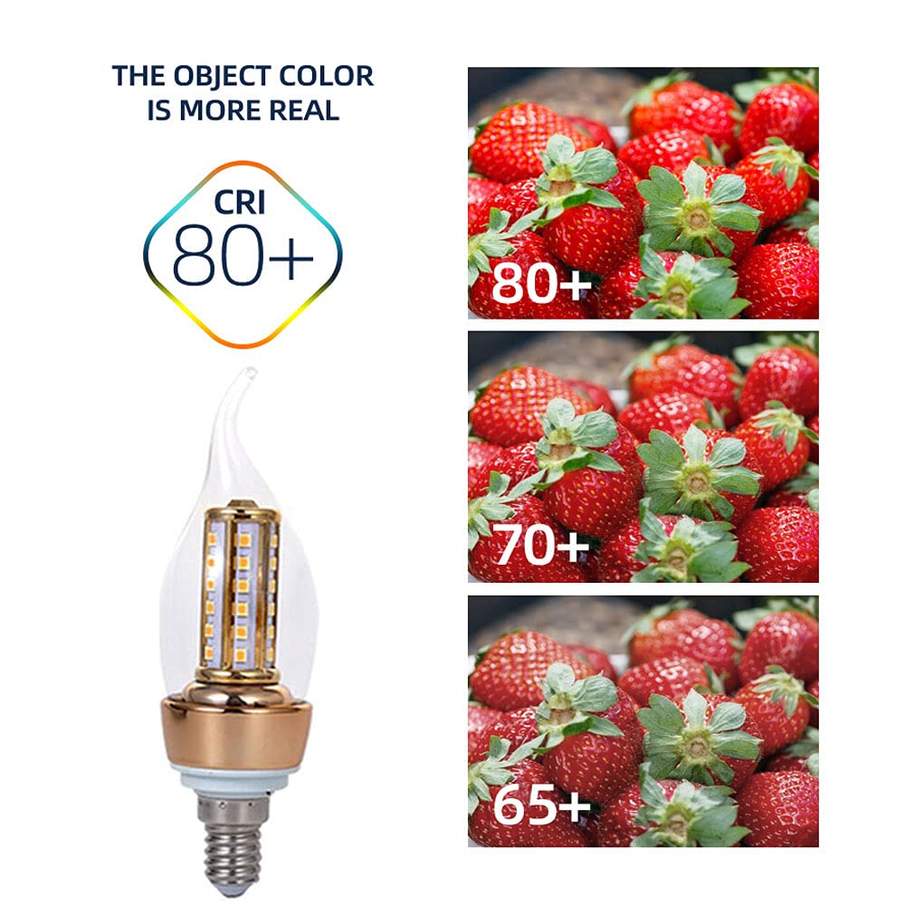 Lampadine LED E14 8W 800LM,Equivalenti a una lampada alogena da 80W,40 lampadine SMD2835,Non Dimmerabili Bianco Caldo 3000K Edison piccole lampadine C35 a vite,confezione da 10