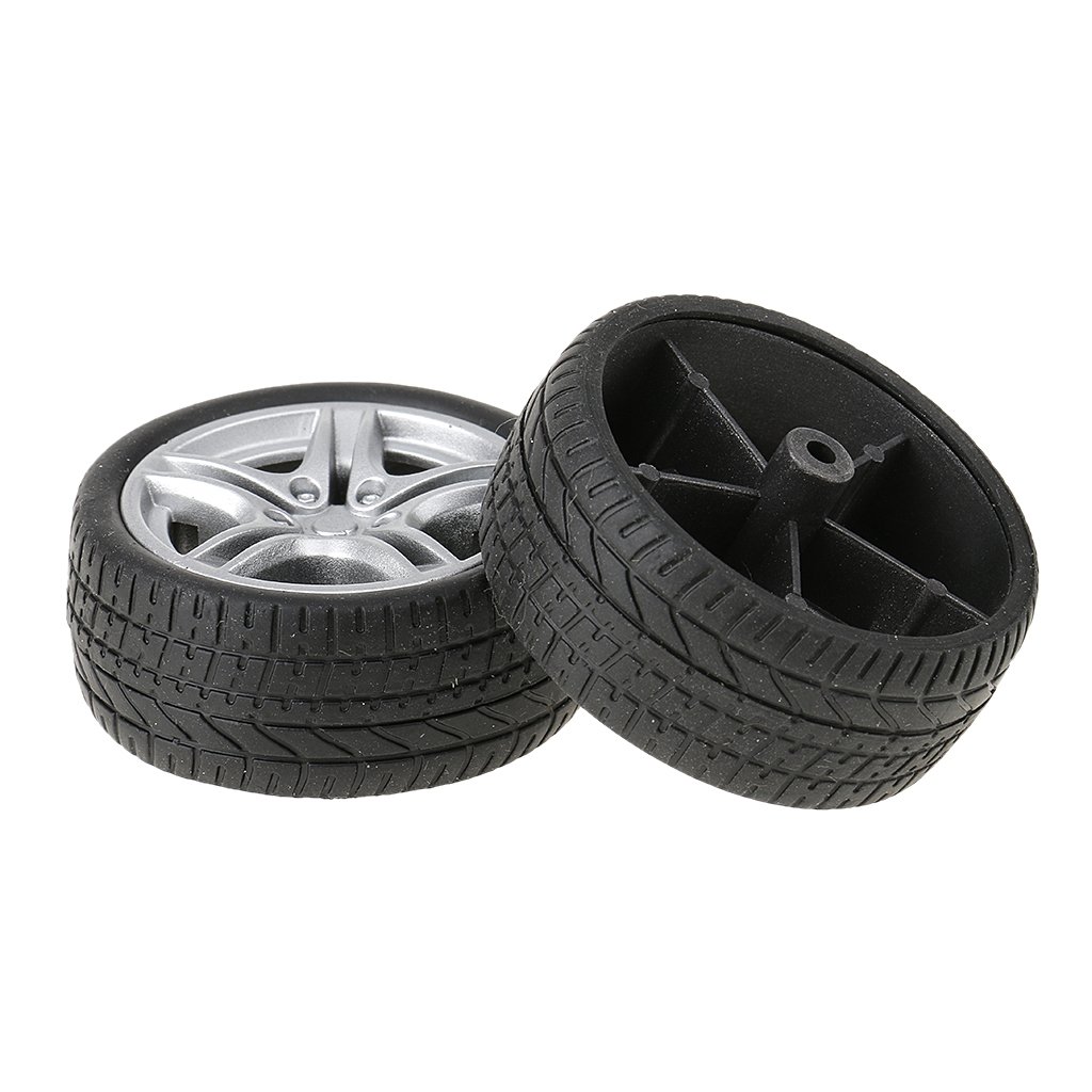 Buy COMBR 2 Pieces 48mm Durable Rubber Wheels Toy Tyres DIY Toy for RC