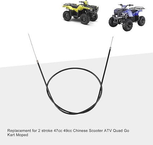 Miniatura 6 de GOOFIT Cable de freno trasero de 45.47 pulgadas para motor de 2 tiempos, 43 cc, 47 cc, 49 cc, mini bolsillo, motocross, ATV Scooter