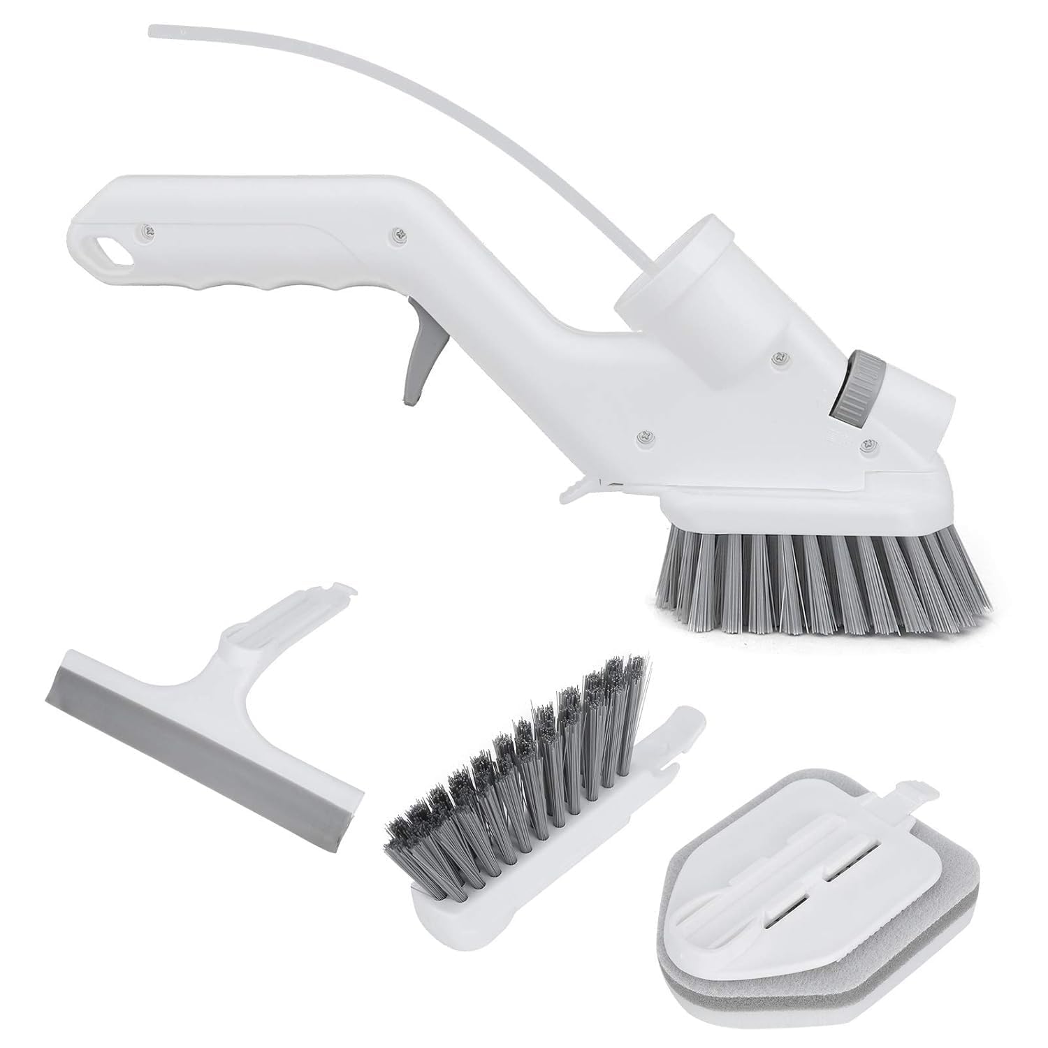 BLURISM Versatile Cleaning Brush Set with Built-in Soap Dispenser – Includes Scrub Brush, Squeegee, Sponge & Extra Bristle Head – Ideal for Kitchen, Bathroom, Tiles and Floor Cleaning-picture-11