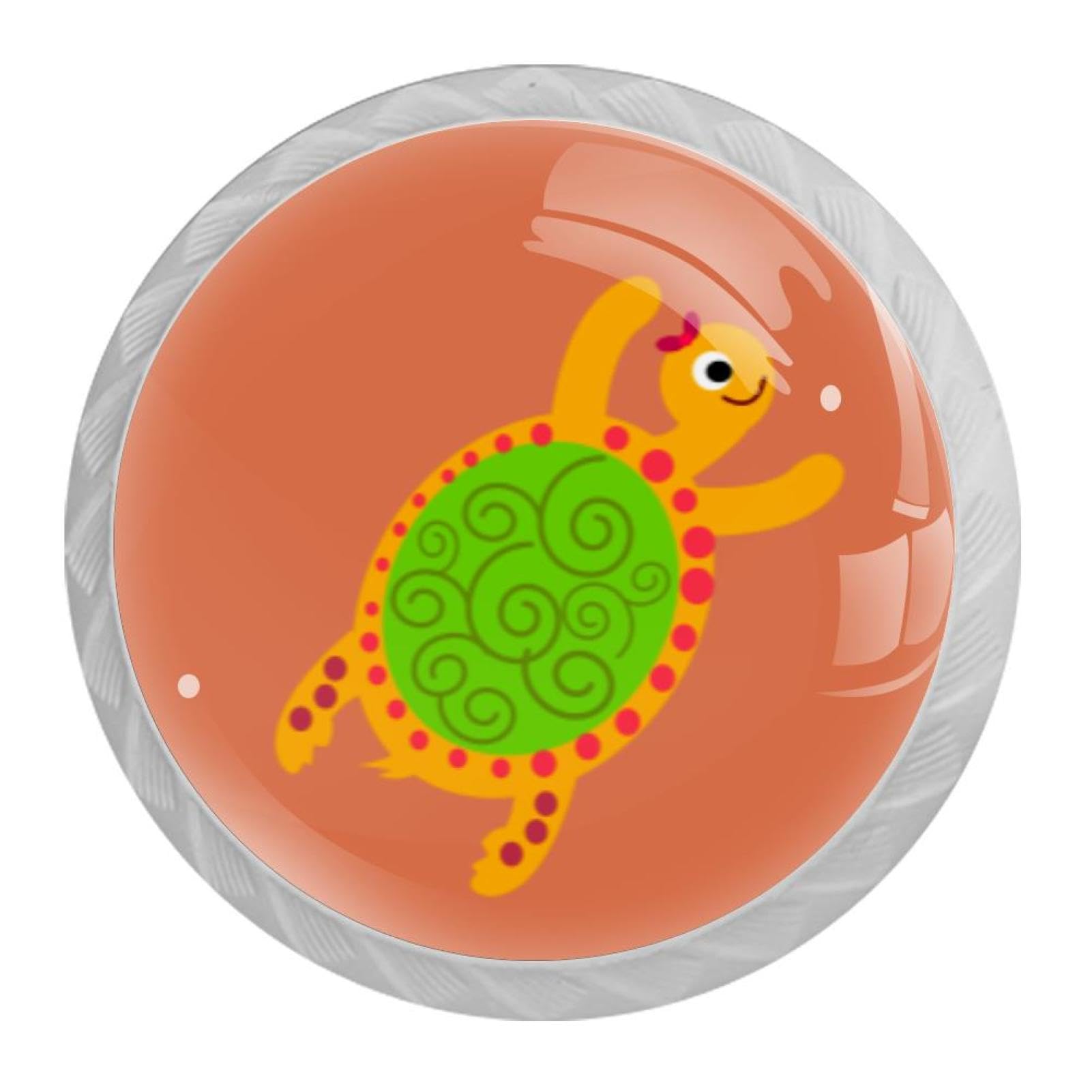 Tqmspg Multi08 4 Pieces Drawer Pulls Funny Turtle Door Knobs Dresser Handles For Kitchen Wardrobe Cupboard Hardware Furniture