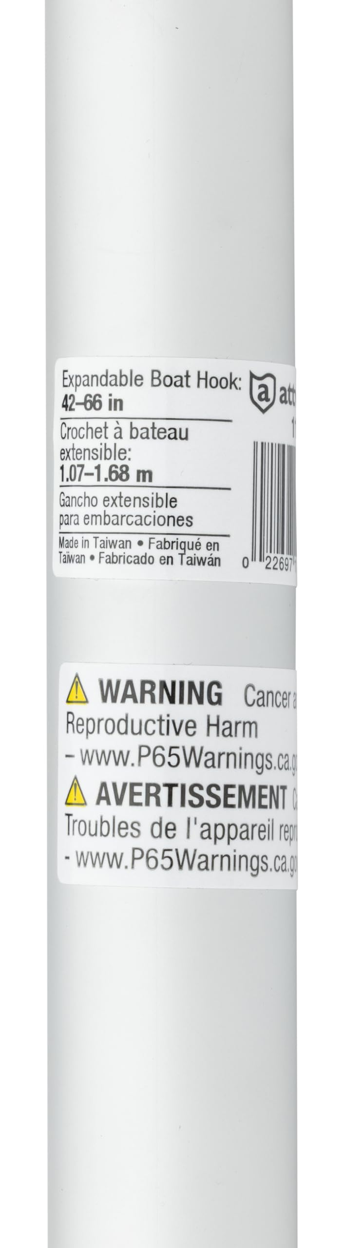 attwood 11150-5 Crochet télescopique en Aluminium pour Bateau 1,7 m