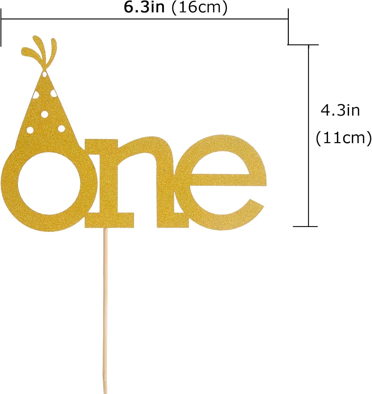 Buy 1st Birthday Cake Topper Decoration Gold Glitter One Cake Topper