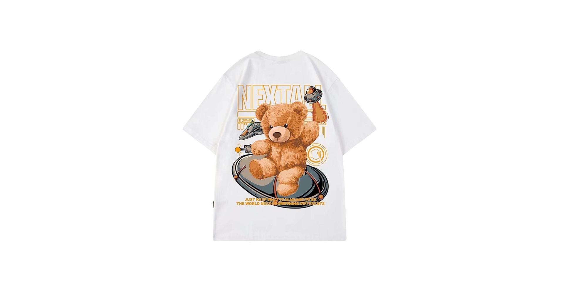Men Women Oversized T-Shirt Bear Graphic Streetwear Y2K