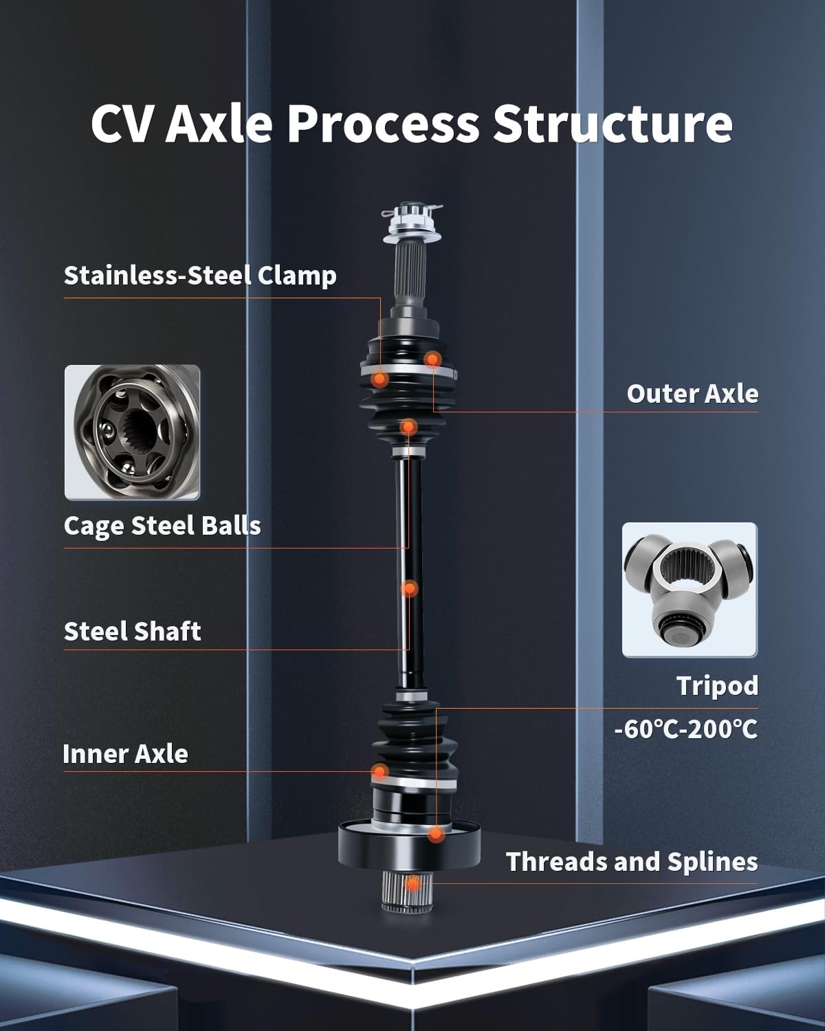 ECCPP CV Axle Drive Shaft Assembly fit 2006-2016 for Suzuki King Quad 450 500 700 750 Rear Left Right 64901-31G40