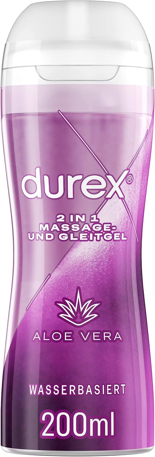 Durex Play 2 in 1 Massage & Gleitgel, Aloe Vera, 1er Pack (1 x 200 ml)