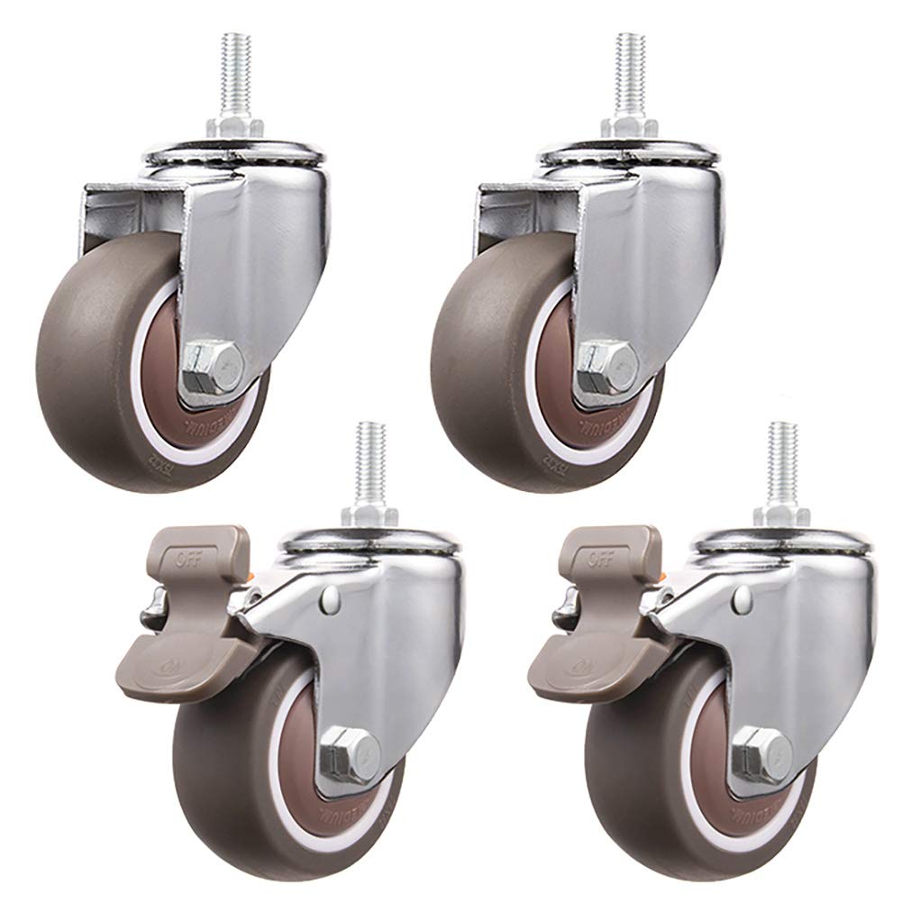 Roulettes de 75 mm avec frein M10 pour stabiliser et déplacer un établi lourd