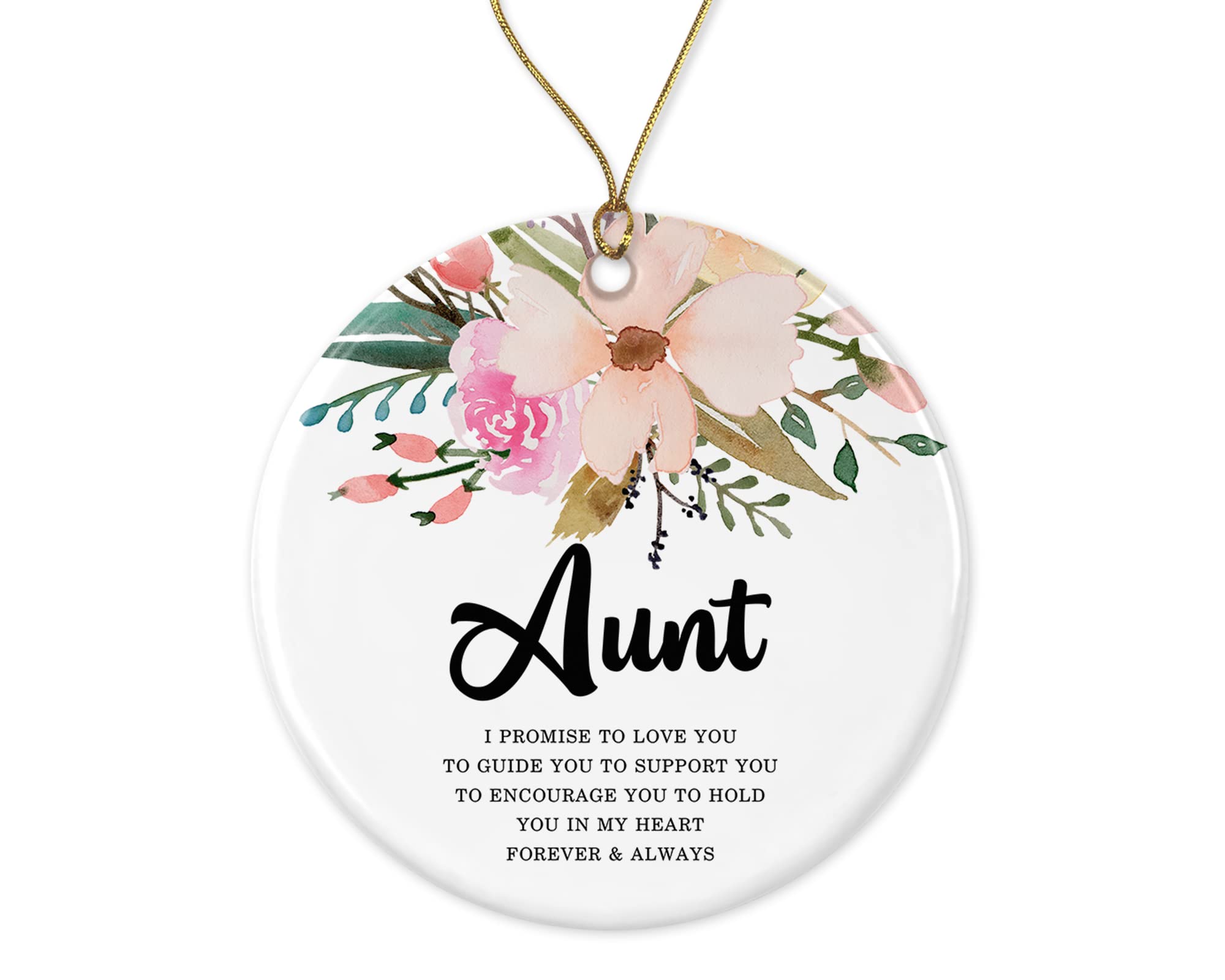 OystersPearl Aunt I Promise to Love You to Guide You to Support You to Encourage You to Hold You - Aunt Ornament - Ornament Aunt Gift - Merry Christmas Printed on Both Sides