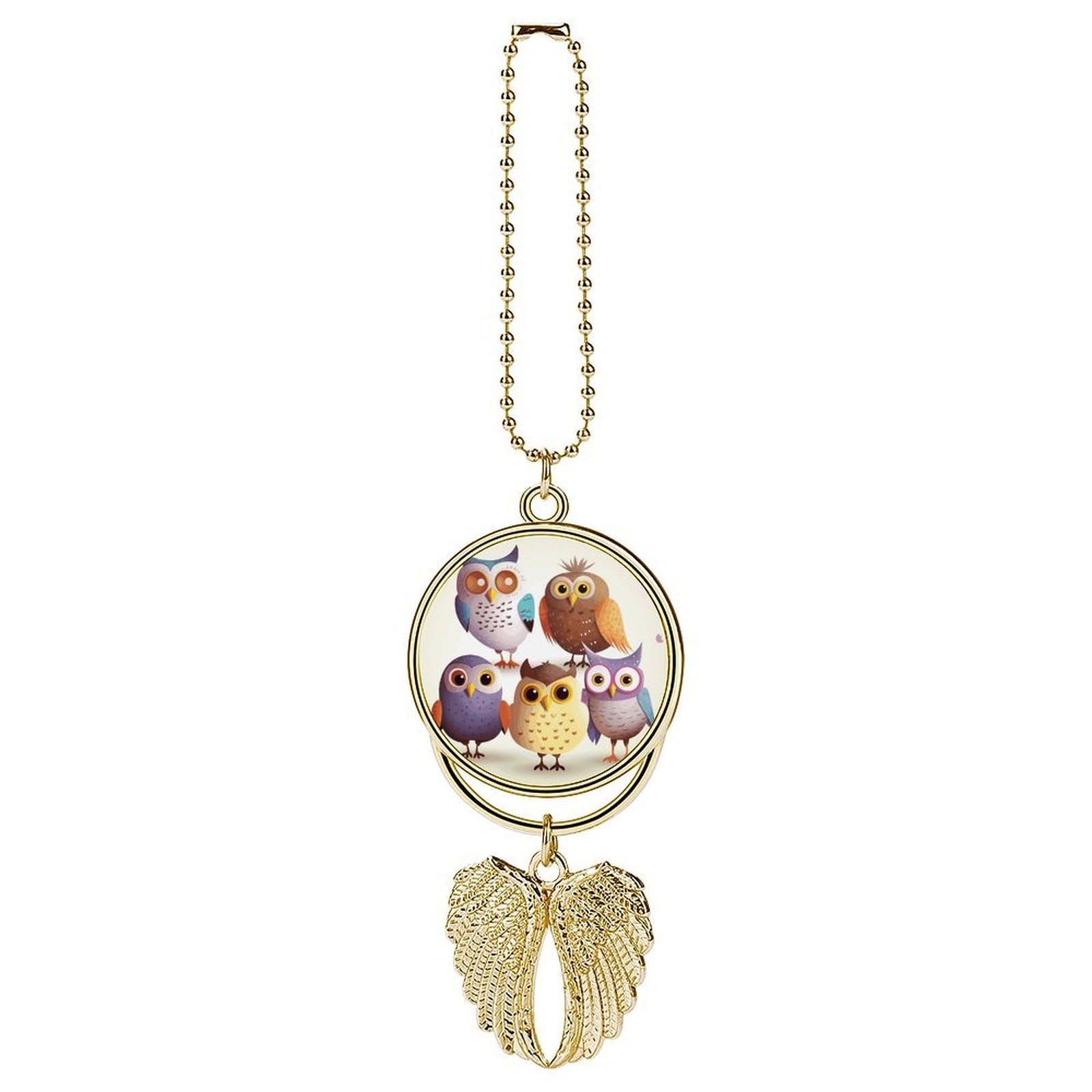 Owls Birds Car Pendant Hanging Swing Auto Rear View Mirror Hanging Car Rear View Mirror Charm Truck Hanger Ornament Charm for Car Rear View Mirrors Accessories