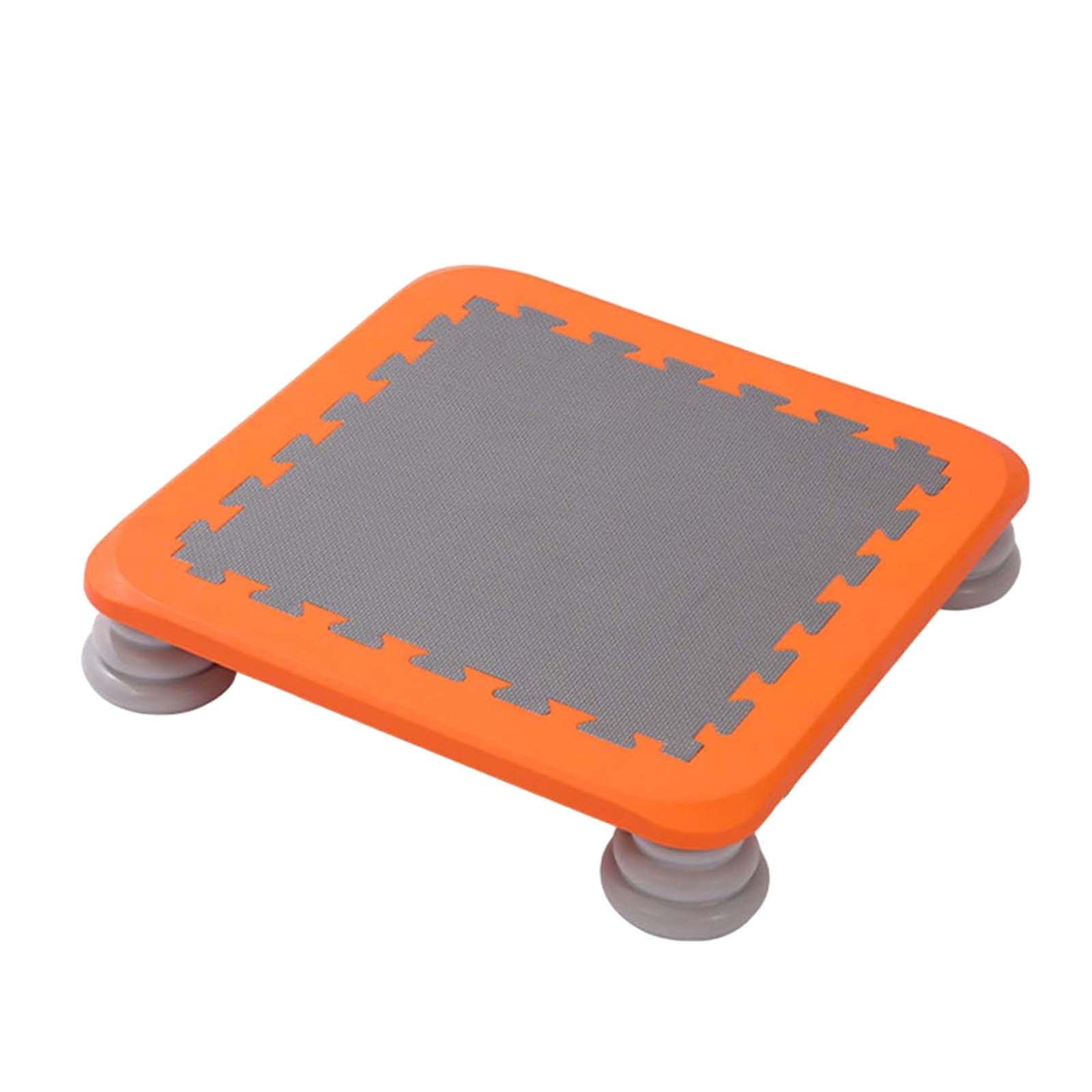 Deevoka Mini Kids Trampoline Fitness Toy Exercise Sports Jump Sensory Training Stable Bouncing Bed for Children Kindergarten Outdoor Nursery Garden, Orange