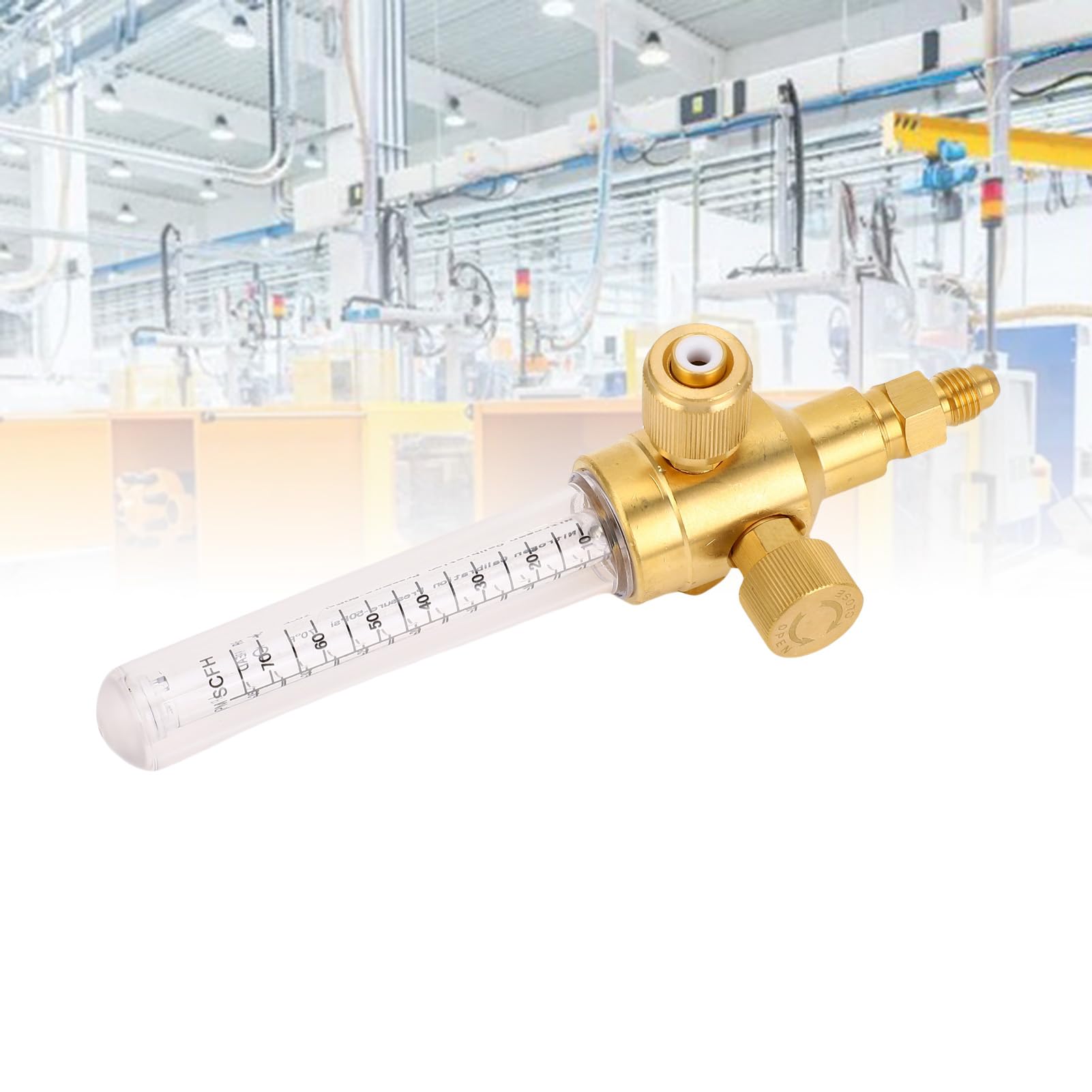 Fafeicy Medidor De Flujo De Nitrogeno 1/4 Pulgada Conexion Entrada Salida Pure Cobre Doble Escala Para Aplicaciones Soldadura Purga Monitoreo Preciso Tiempo Real Seguridad