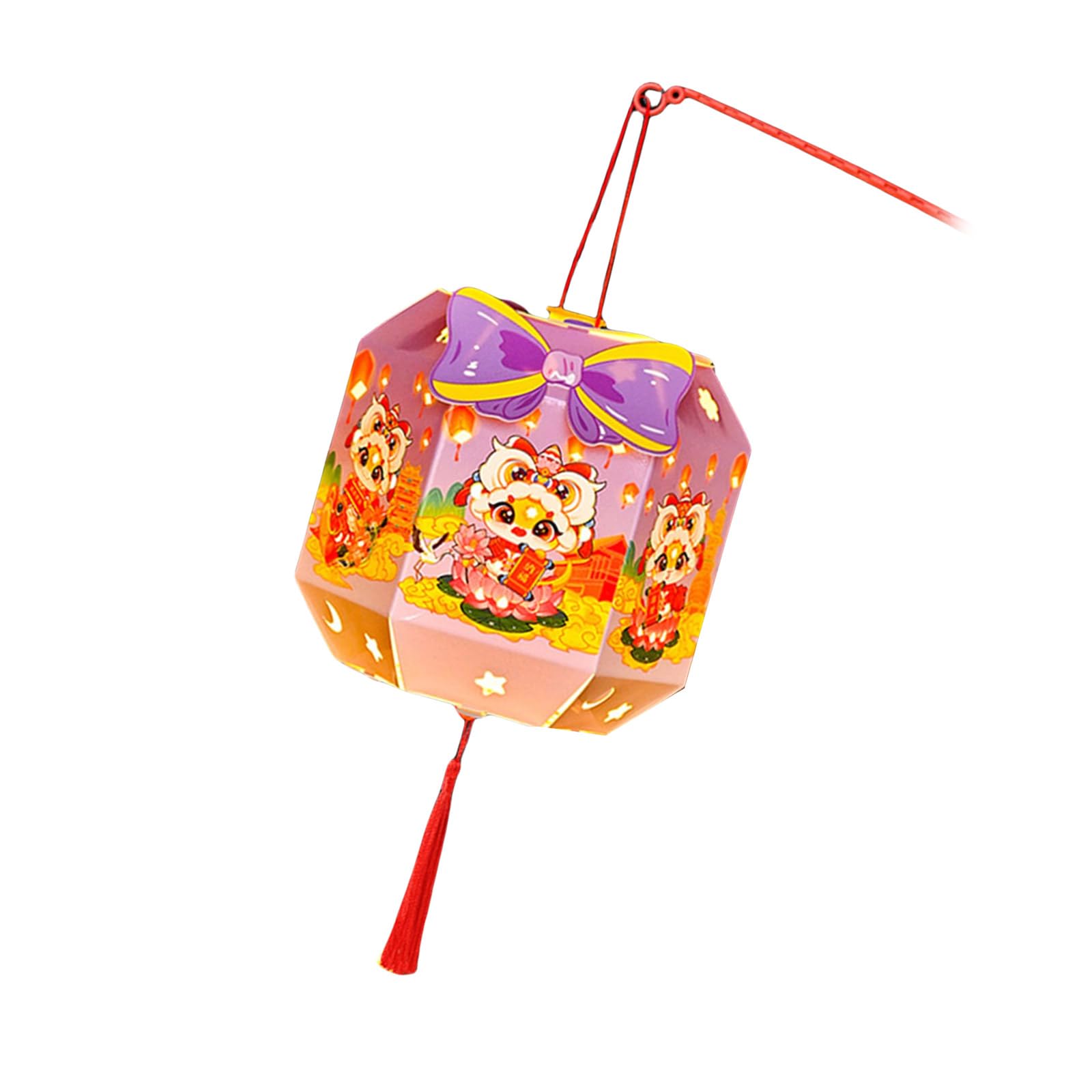 Hsioluted With Six Projectable Designs Traditional Hanging Light with Six Snake Year Designs for Celebration Light
