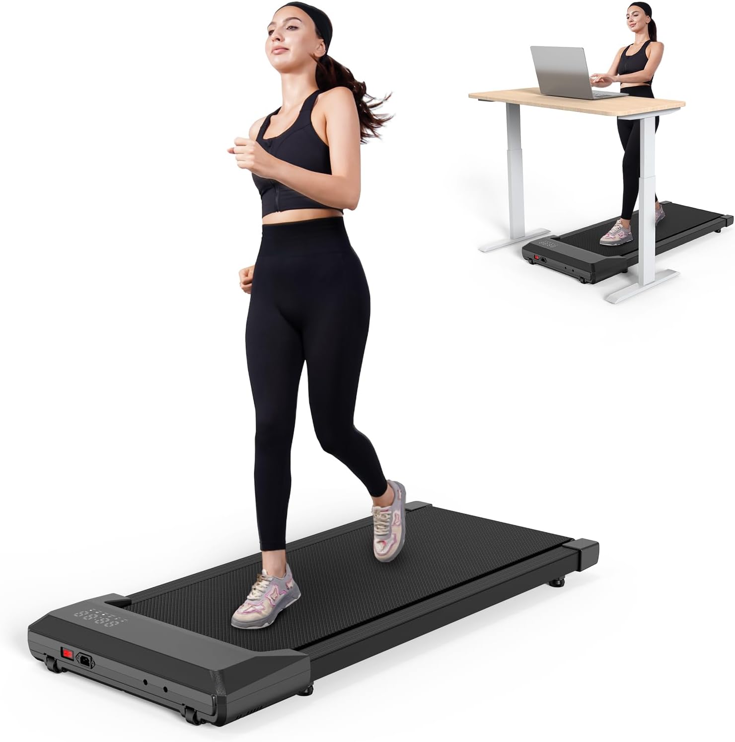 Walking Pad, Under Desk Walking Pad Treadmills for Home/Office, Mini Walking Pad for Home, 2 in 1 Walking Portable Desk Treadmill with Remote Control&LED Display