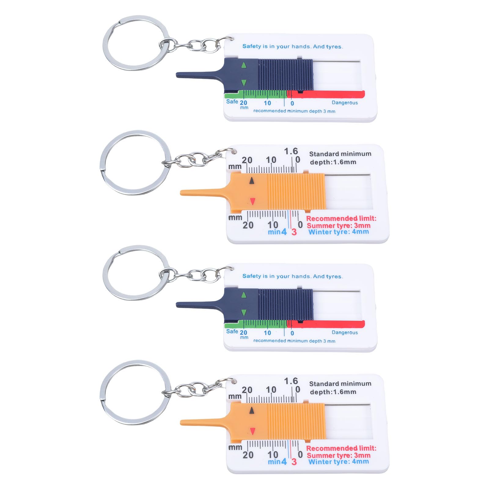 Buxuaaaa 4Pcs Tire Treads Checker 0 To 20Mm Measurement Scale Lightweight Designs Measurement For Vehicle Tire Analysis Depth Measure Tool