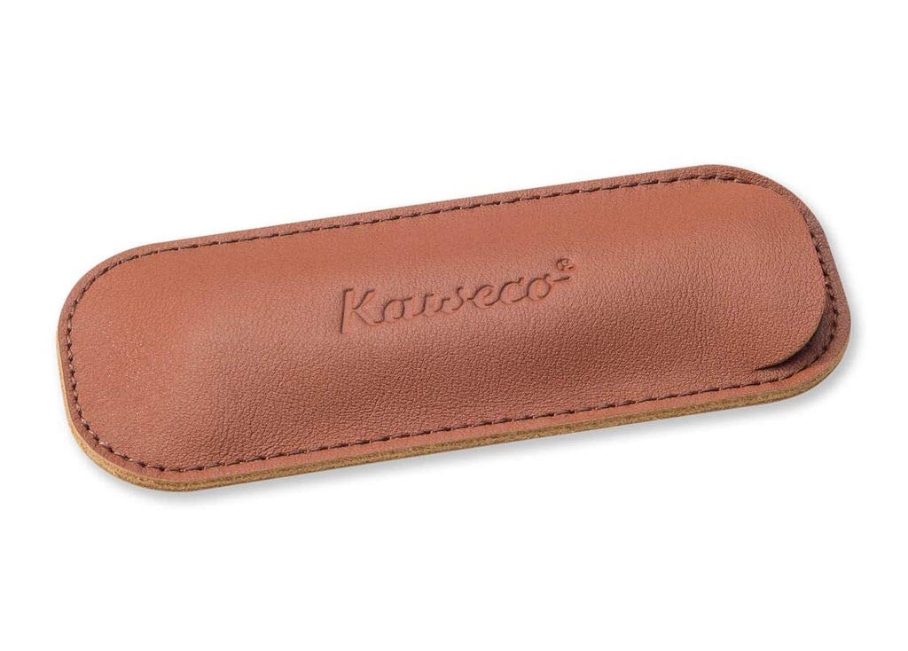 Kaweco Eco Leather 2 Pen Pouch LILIPUT Brandy I Pen Case Suitable for the Liliput Series I Writing Case Made of Genuine Leather with Beautiful Embossing I Chic & Classic 10.7 x 4 cm