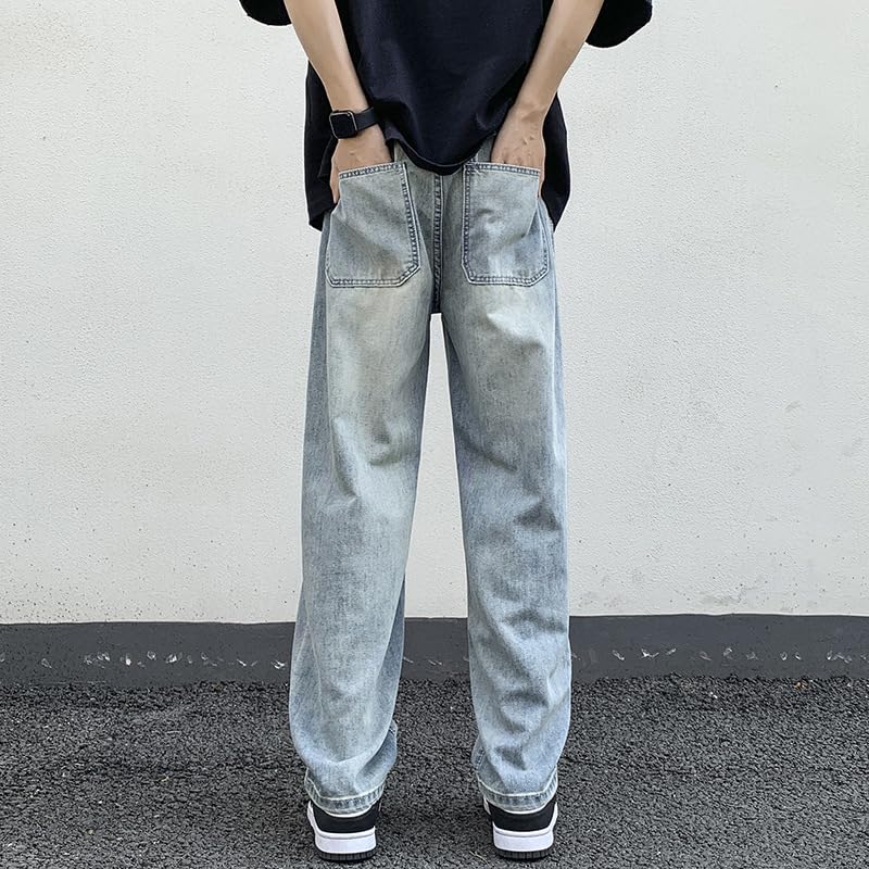 Men's Jeans Lightweight ice Silk Summer Casual Straight Leg Denim Pants4