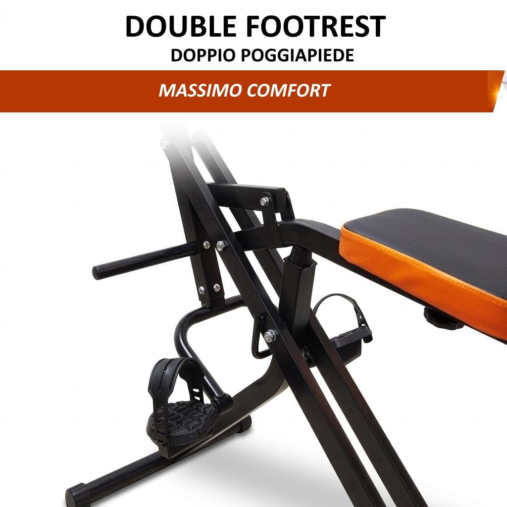 Total Power Body Crunch Multifunzionale con Display LCD – Attrezzo Home Fitness Total Body per Addominali, Glutei, Gambe, Braccia e Pettorali – Nuova Versione Rinforzata Più Robusta