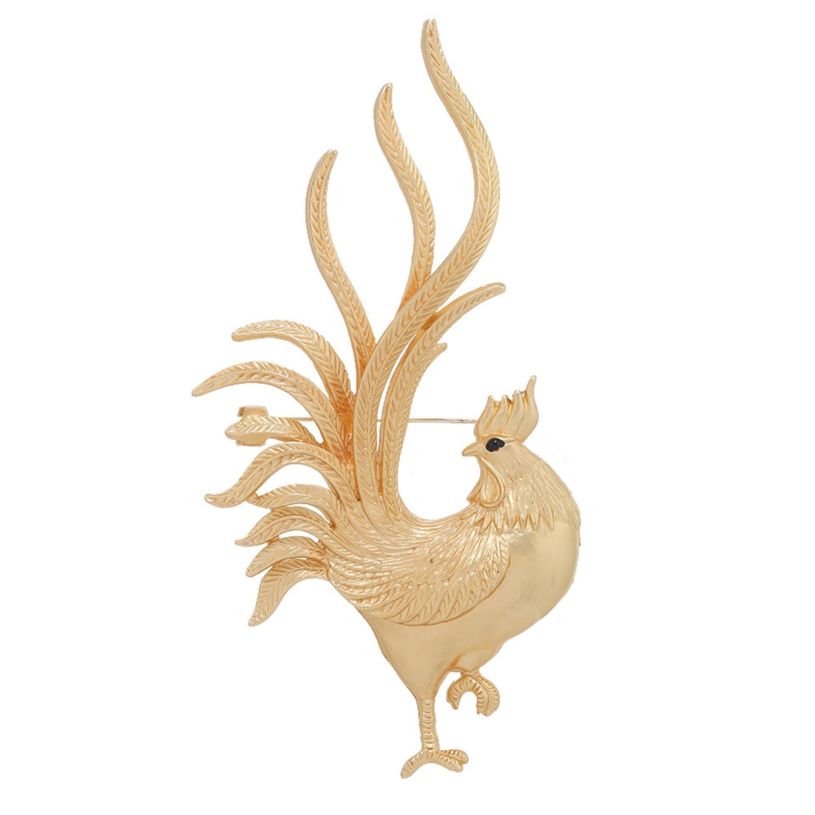 Broche creativo de pollo dorado del zodiaco para hombres y mujeres, pin de animal retro para decoración de chaqueta de traje