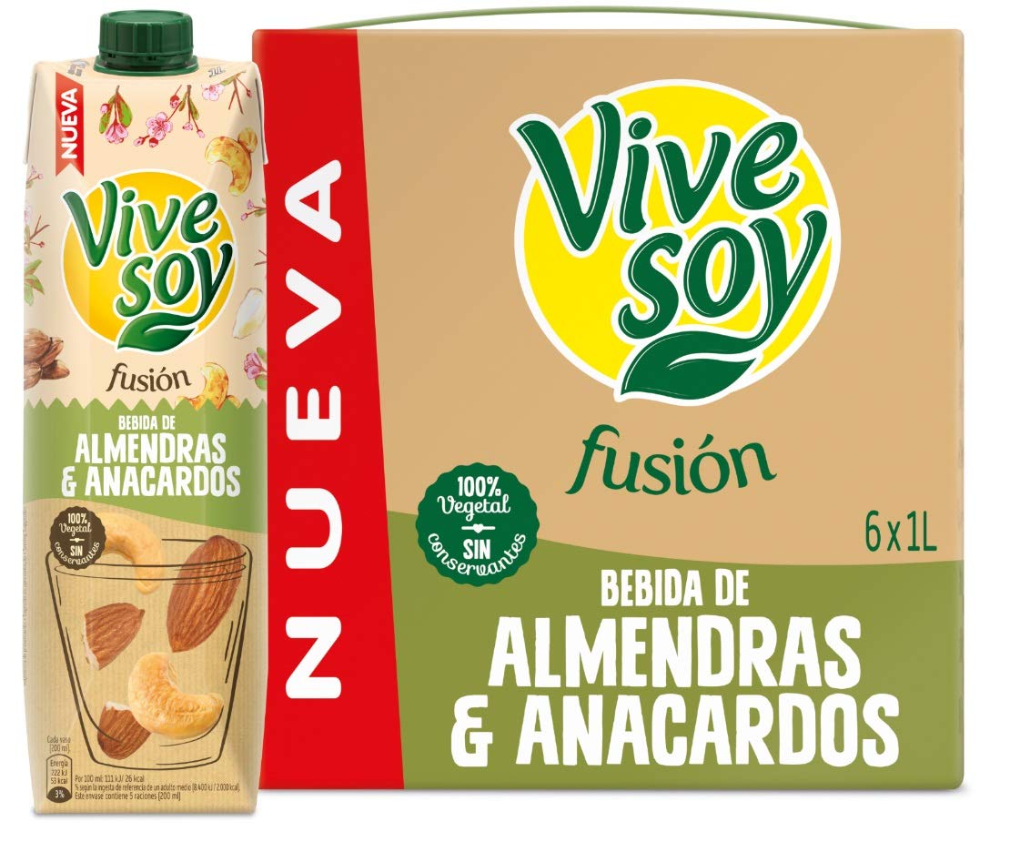 Vivesoy Fusione mandorla e anacardo (confezione da 6 x 1L)