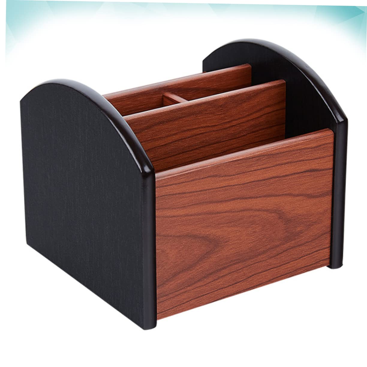 Organizer da Scrivania Scomparti Multipli per Uso Ufficio in Legno Design a Venatura Naturale, Contenitore Multifunzione Mantiene la Scrivania Ordinata