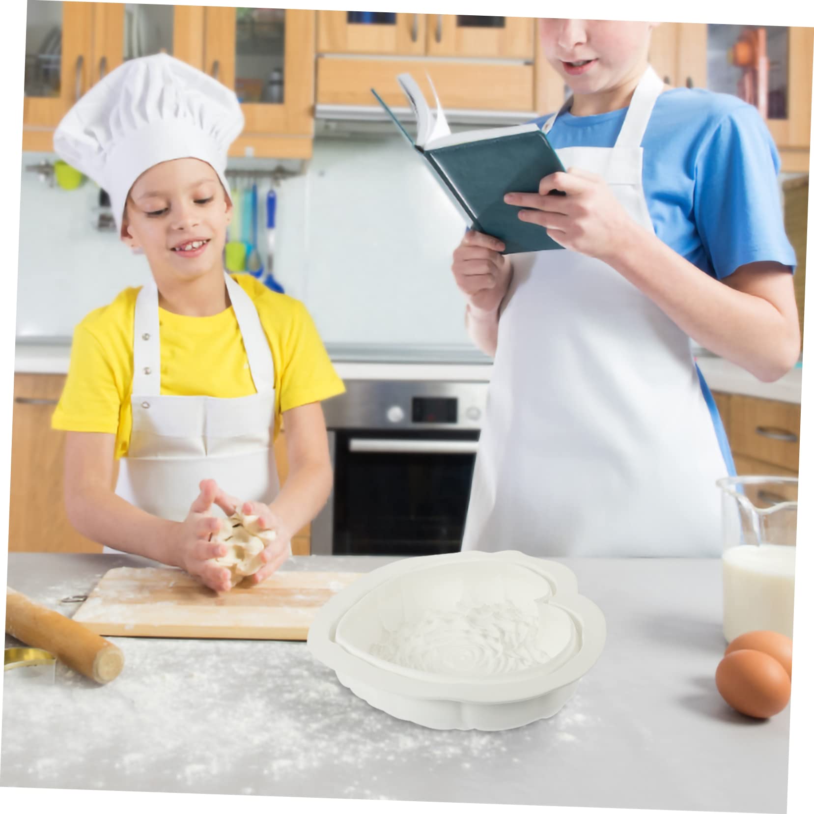 Mipcase 3 Pièces Moule à Gâteau Silicone Forme de Cœur Moule à Mousse pour Desserts Spéciaux